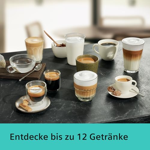 Siemens Kaffeevollautomat EQ6 plus s700, Milchsystem, 12 Getränke, automatische Reinigung des Milchsystems, Keramikmahlwerk, großes Touchdisplay, Edelstahl, TE657503DE