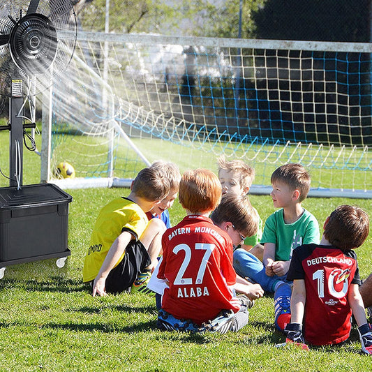 Industrieller Standventilator, 3 Geschwindigkeiten, oszillierend mit großem Fassungsvermögen, robuste Metallkonstruktion für Gewerbe- und Garageneinsatz