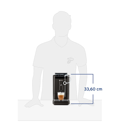 Tchibo Kaffeevollautomat Esperto2 Milk mit One-Touch Milchfunktion und 2-Tassen-Funktion für Espresso, Caffè Crema, Capuccino und Milchschaum, Granite Black - INKLUSIVE Kaffeeprobierset GRATIS