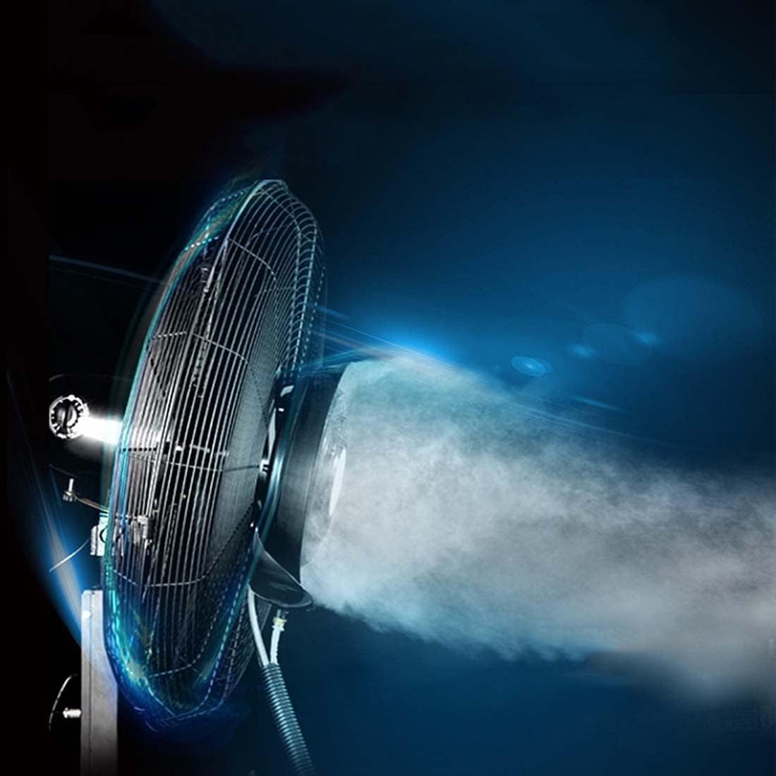 Industrieller Standventilator mit Nebelfunktion, oszillierend für Terrassenkühlung, energieeffizienter Hochgeschwindigkeits-Luftstrom