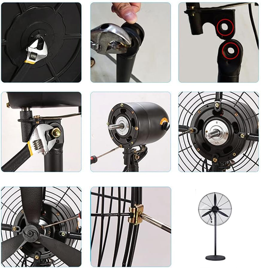 Standventilator mit Oszillation, Hochgeschwindigkeitskühlung für Terrasse, Industrie, Gewerbe, Wohn- und Gewächshaus