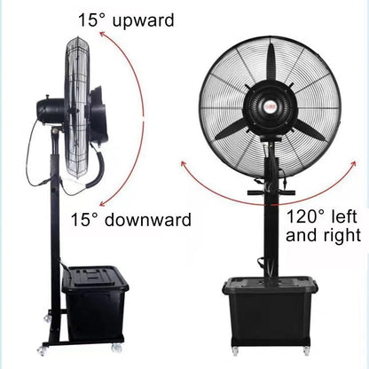 Bodenventilator Mit Nebel, Standventilator Mit 3 Geschwindigkeiten Und 42-Liter-Tank, Für Lager, Werkstatt, Fabrik Und Keller(55CM)