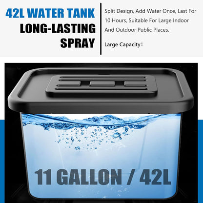 DFGHNBVC Hochleistungs-Standventilator Mit Nebel, 90°-Oszillation, Einstellbare Höhe, 3 Kühlgeschwindigkeiten, Standventilator Für Den Industriellen Und Gewerblichen Einsatz, 81 cm