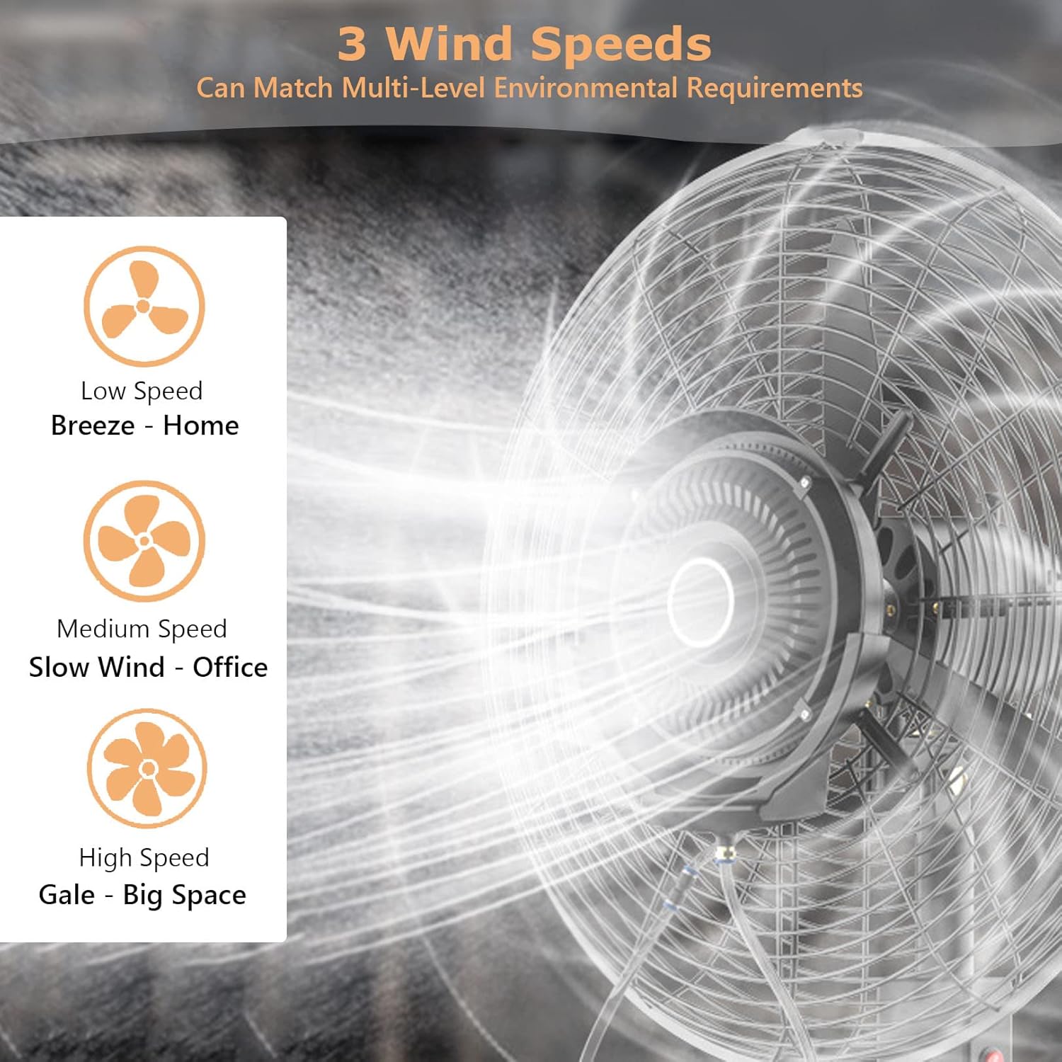 Industrieller Standventilator, 3 Geschwindigkeiten, oszillierend mit großem Fassungsvermögen, robuste Metallkonstruktion für Gewerbe- und Garageneinsatz
