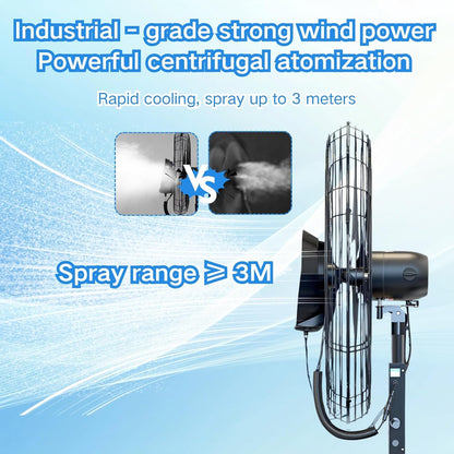 Standventilator für den Außenbereich mit Hochgeschwindigkeits-Luftstrom und 42 l Wassertank, 3 einstellbare Geschwindigkeiten zur Kühlung zu Hause, im Büro und in gewerblichen Räumen