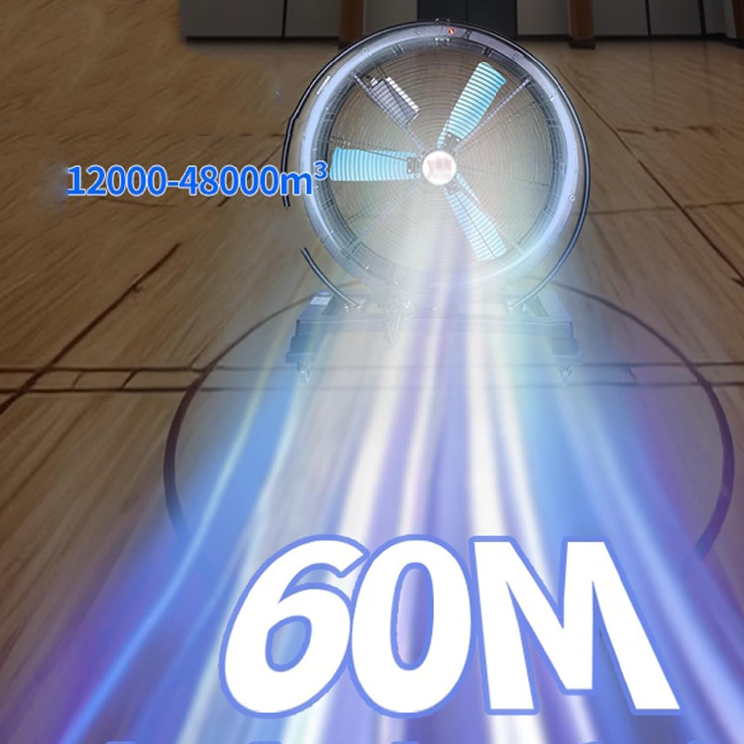 wpenshiDM125 Standventilator Industrieller Elektroventilator Mobiler großer Elektroventilator Fabrik Werkstatt Lager Standventilator(24 inch)