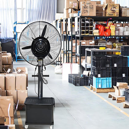 Ventilator mit Wasser, Nebel Ventilator, Außen-Standventilator mit Sprühnebelfunktion, Ventilator Wasserkühlung, für Outdoor Industrie Oscillating Sprühnebel 42L Wassertank 65/75cm(750mm/30in)