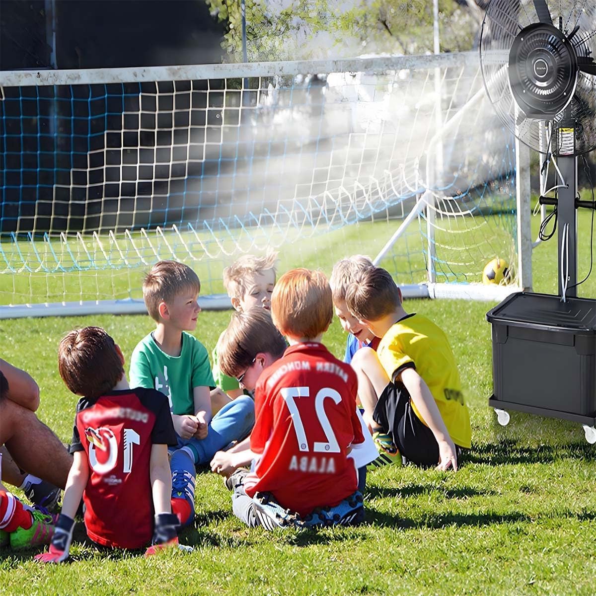 Ventilator mit Wasser, Nebel Ventilator, Außen-Standventilator mit Sprühnebelfunktion, Ventilator Wasserkühlung, für Outdoor Industrie Oscillating Sprühnebel 42L Wassertank 65/75cm(750mm/30in)