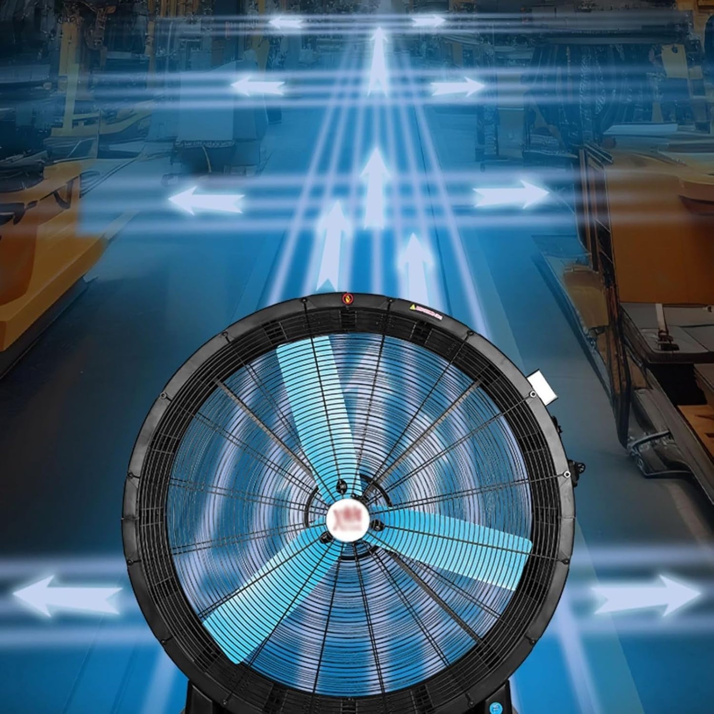 wpenshiDM125 Standventilator Industrieller Elektroventilator Mobiler großer Elektroventilator Fabrik Werkstatt Lager Standventilator(24 inch)