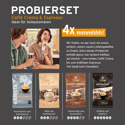 Tchibo Kaffeevollautomat Esperto2 Milk mit One-Touch Milchfunktion und 2-Tassen-Funktion für Espresso, Caffè Crema, Capuccino und Milchschaum, Granite Black - INKLUSIVE Kaffeeprobierset GRATIS