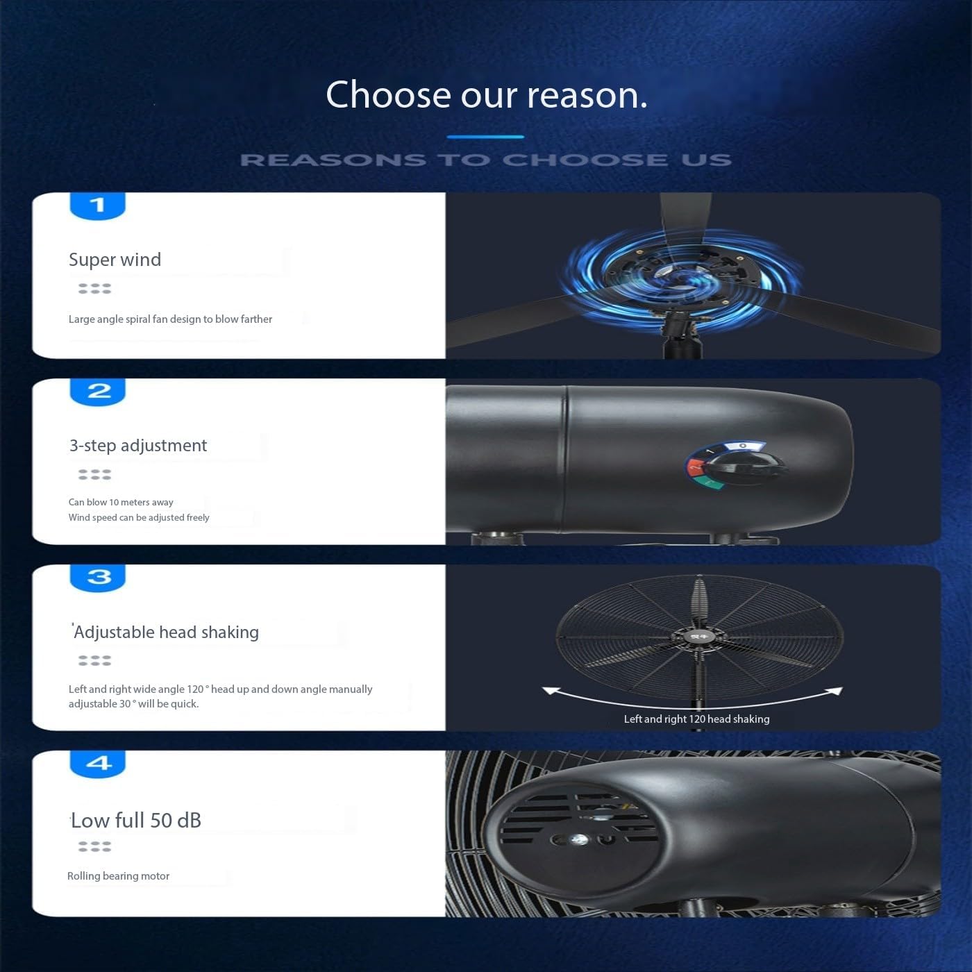 SGKOMN Standventilator, Dickkupferdraht-Motordesign, Hohe Effizienz Und Energieeinsparung, Dreistufige Geschwindigkeitsregelung, Links- Und Rechtsschütteln