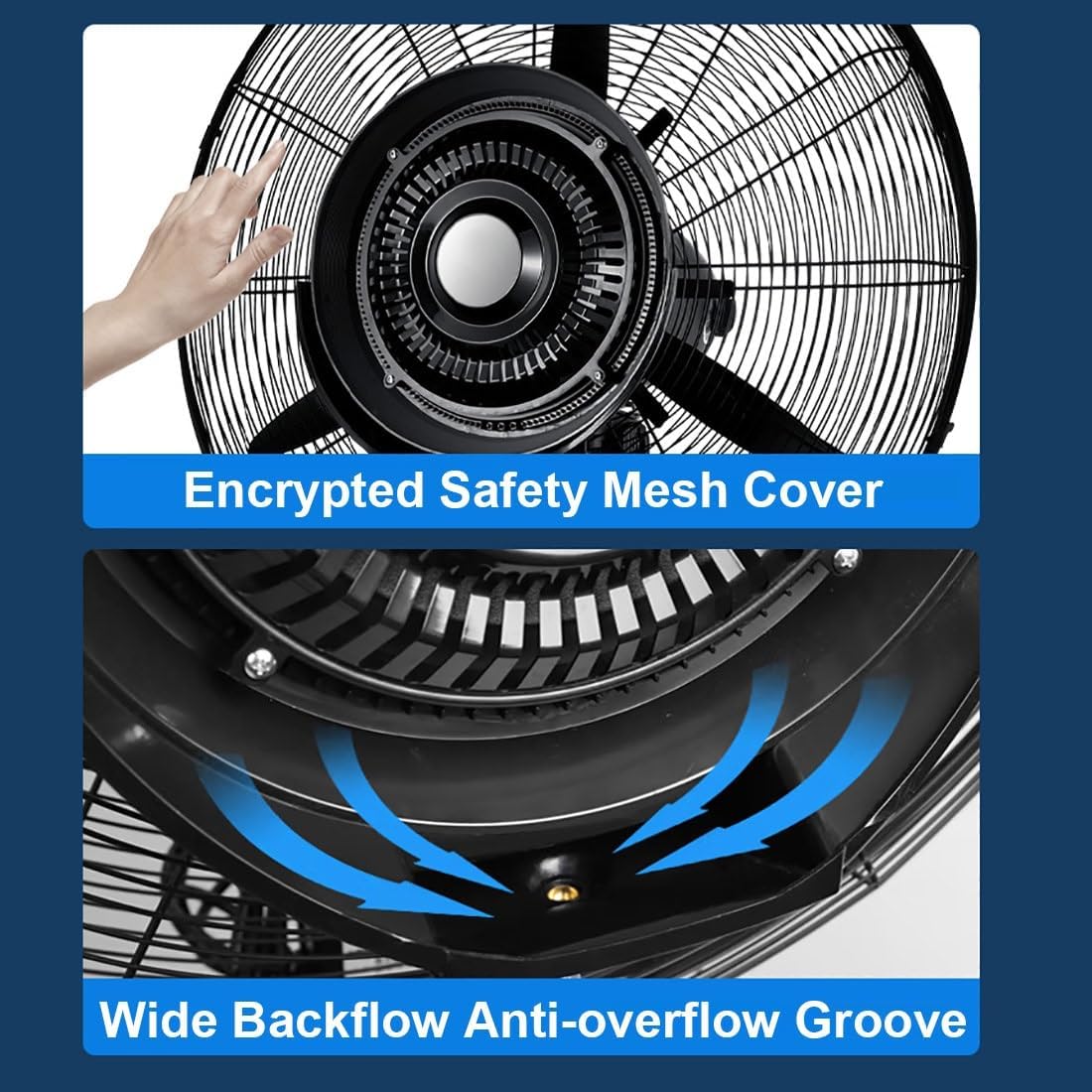 Oszillierender Vernebelungsventilator outdoor Terrassen Nebelventilator 65 cm/75 cm Vernebler Ventilator mit 3 Geschwindigkeiten,Sprühnebel Standventilator wasser ventilator mit 43 L Tank(320W/26in)