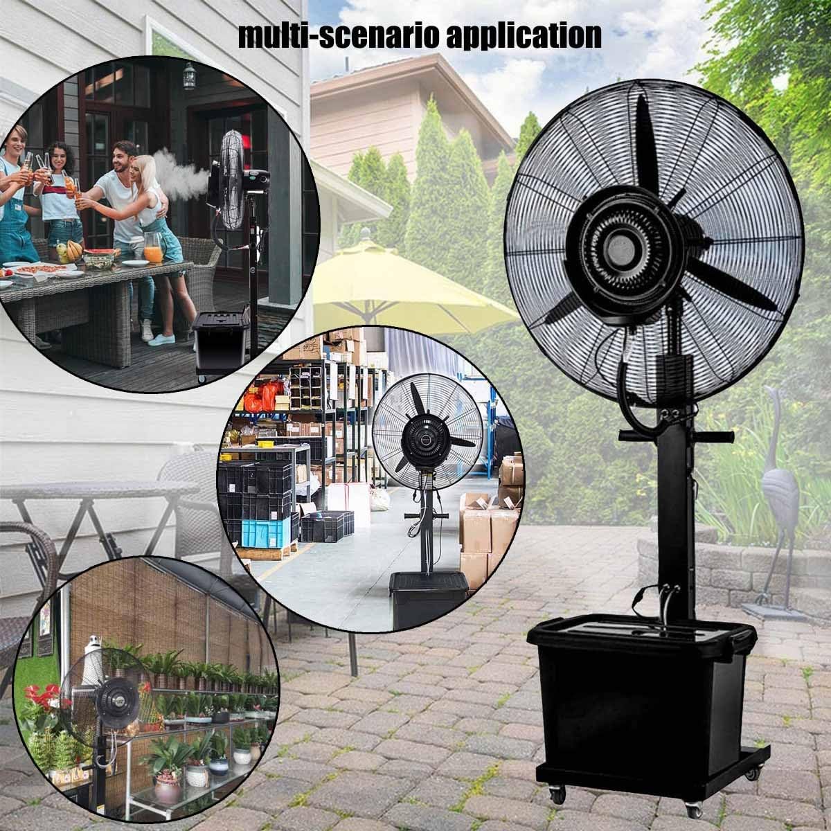 Standventilator Industrieller Standventilators mit wasserkühlung 3 Geschwindigkeiten Terrassenlüftern 90° Oszillation standventilatoren Für Kühlung Von Terrassenlüftern Im Außenbereich(650mm/26inch)