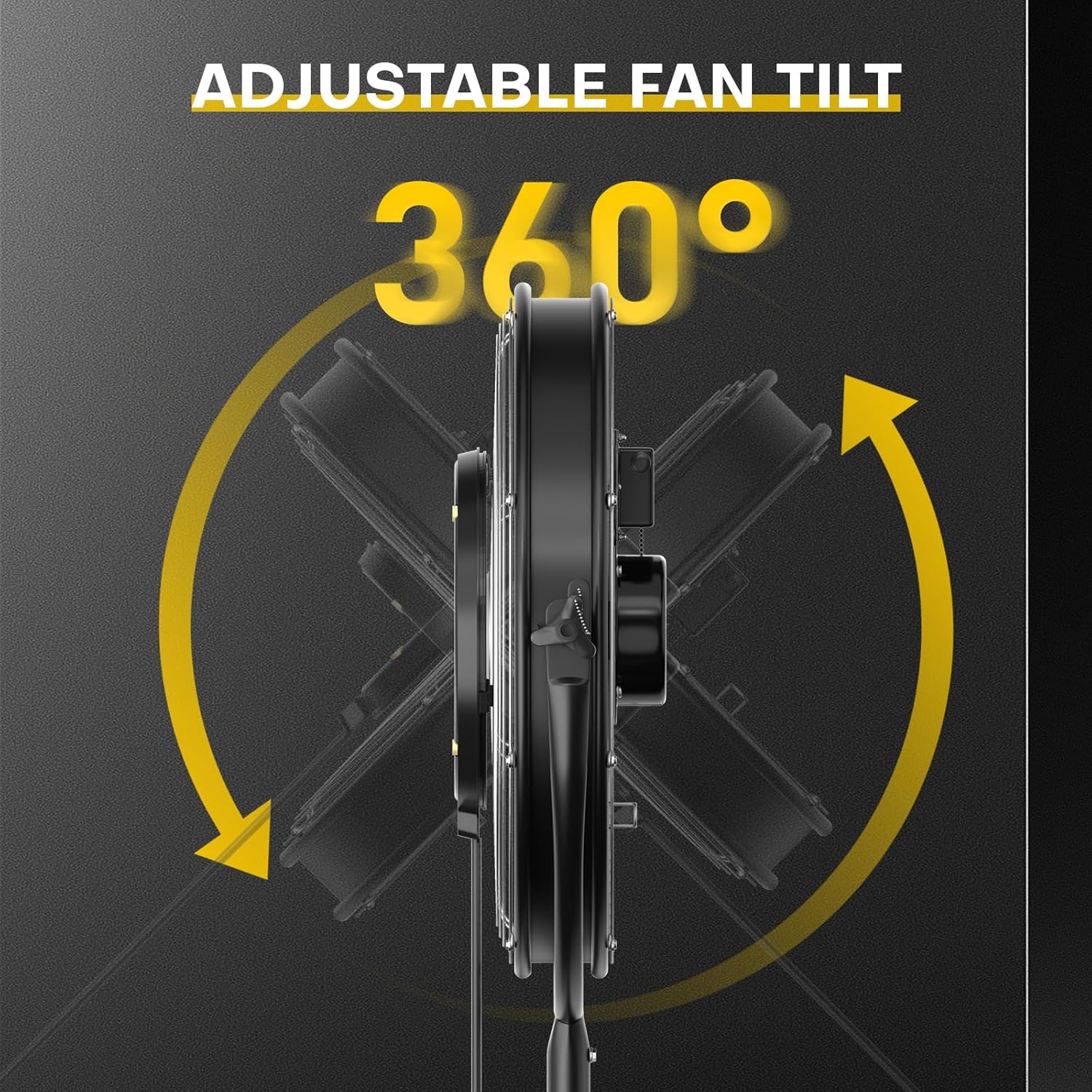 5300 CFM 50,8 cm Außen-Standventilator mit Nebel, industrieller Standventilator mit 3 Geschwindigkeiten, Standventilatoren, strapazierfähig, mit IP44 geschlossenem Motor, verstellbare Neigung