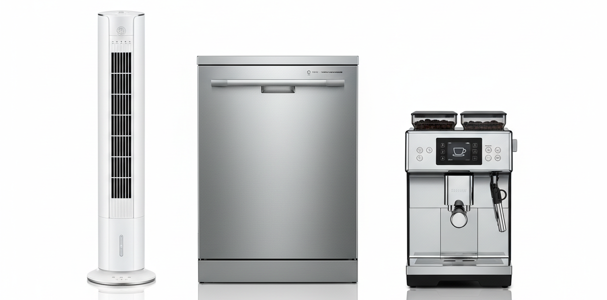 Standventilator and Dishwasher and Kaffeevollautomat